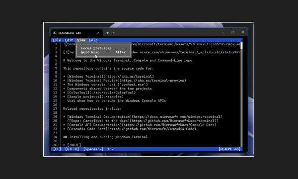 photo of Microsoft launches Edit, its new open-source command line text editor image